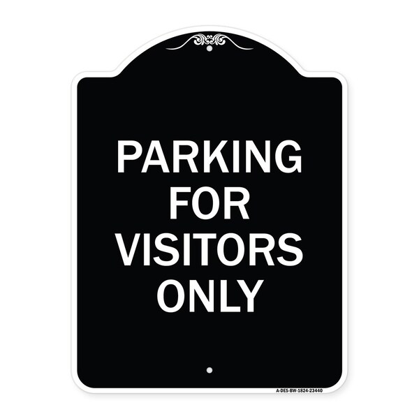 Parking for Visitors Only Heavy-Gauge Aluminum Architectural Sign, 24" x 18", BW-1824-23440